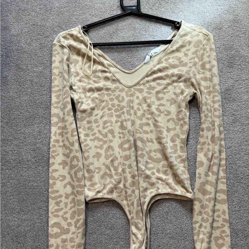 BB Dakota Beige Animal Print Bodysuit